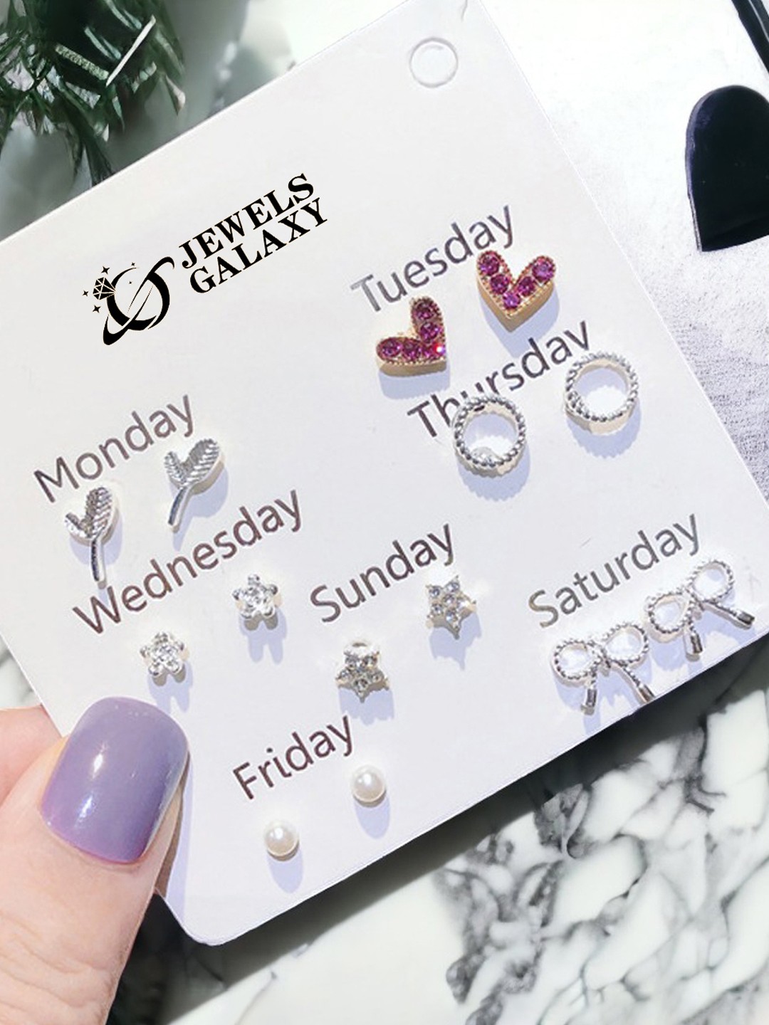 

Jewels Galaxy Contemporary Studs Earrings, Multi