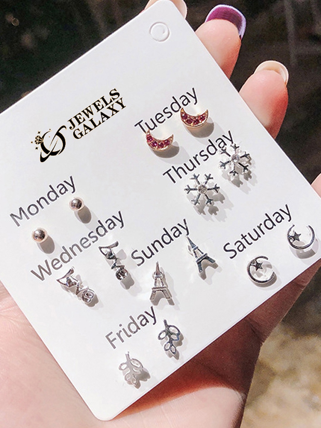

Jewels Galaxy Contemporary Studs Earrings, Multi
