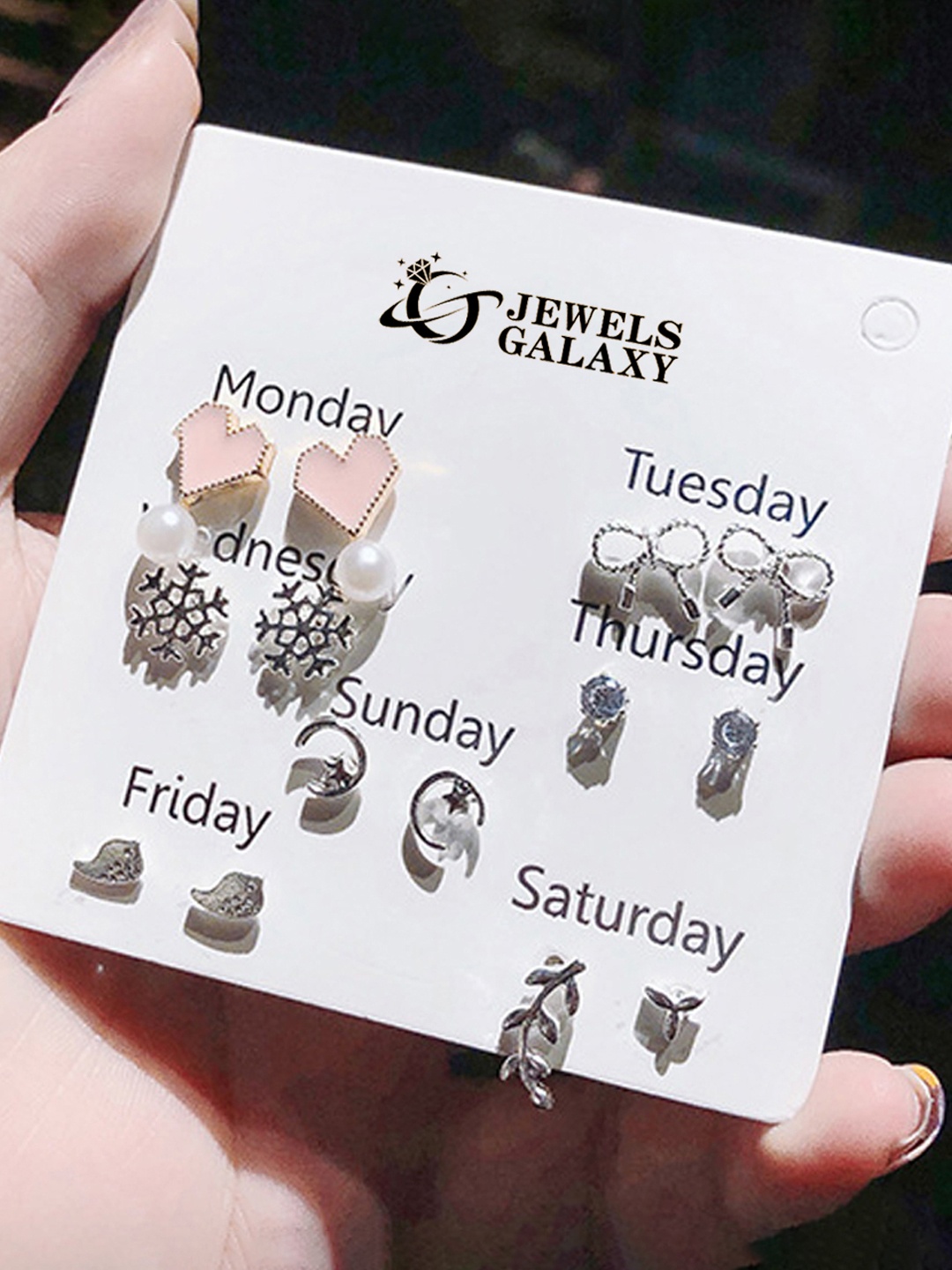 

Jewels Galaxy Contemporary Studs Earrings, Silver