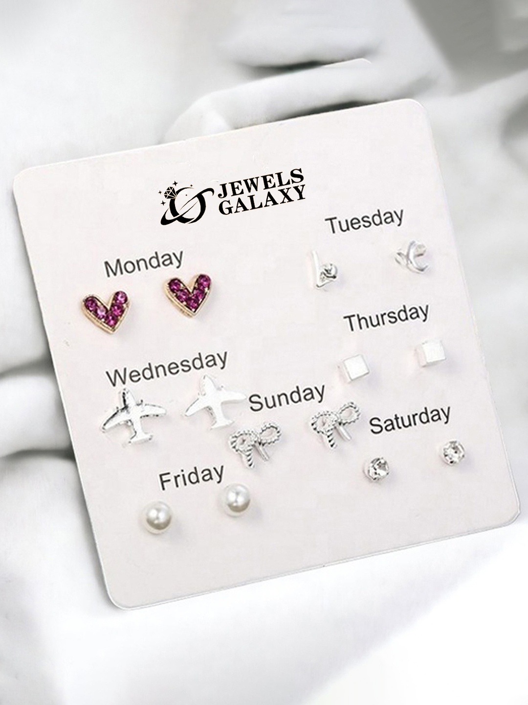 

Jewels Galaxy Contemporary Studs Earrings, Multi