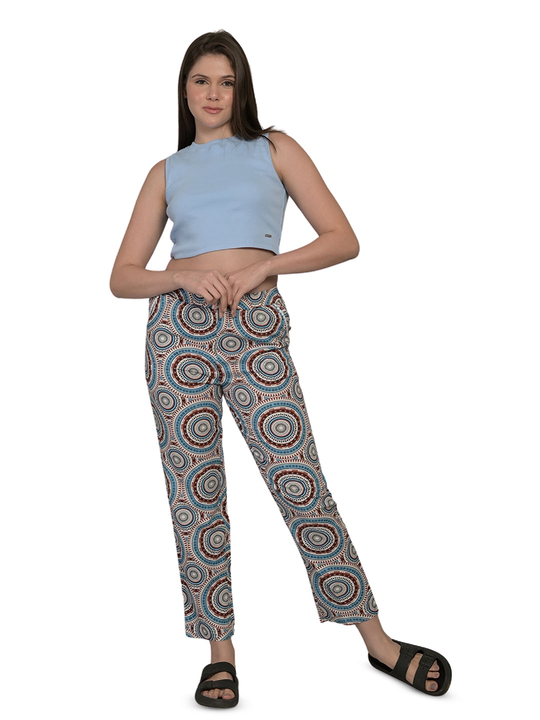 

MAYSIXTY Women Printed Lounge Pants, Off white