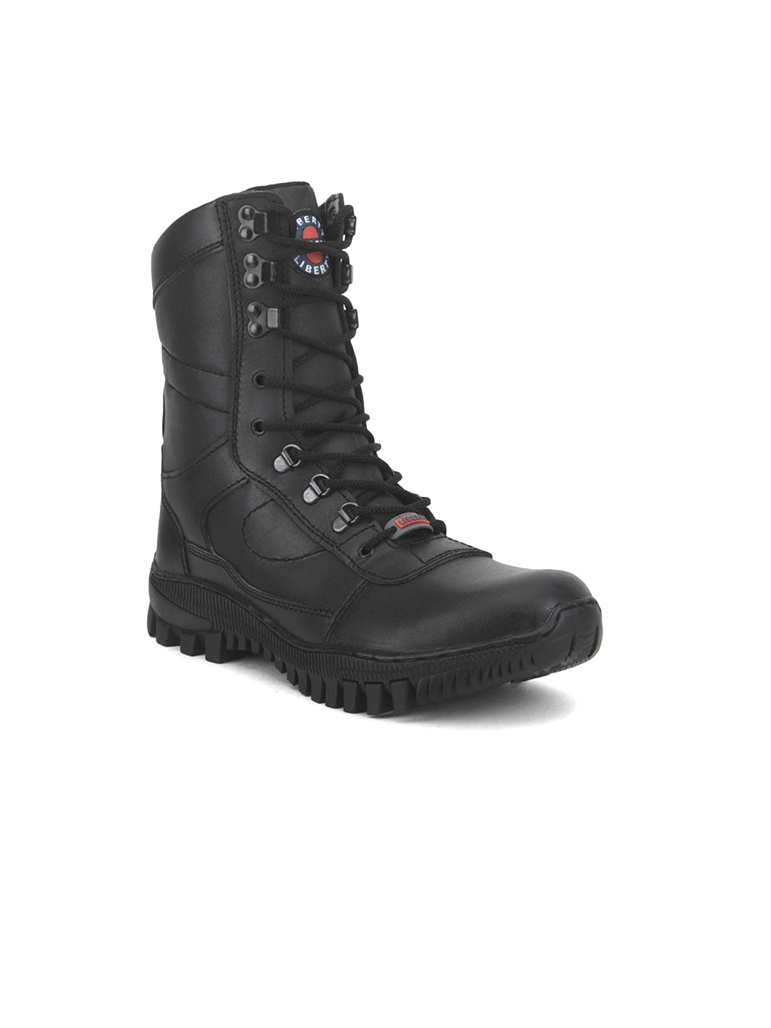 

Liberty Men Round Toe Leather High-Top Boots, Black
