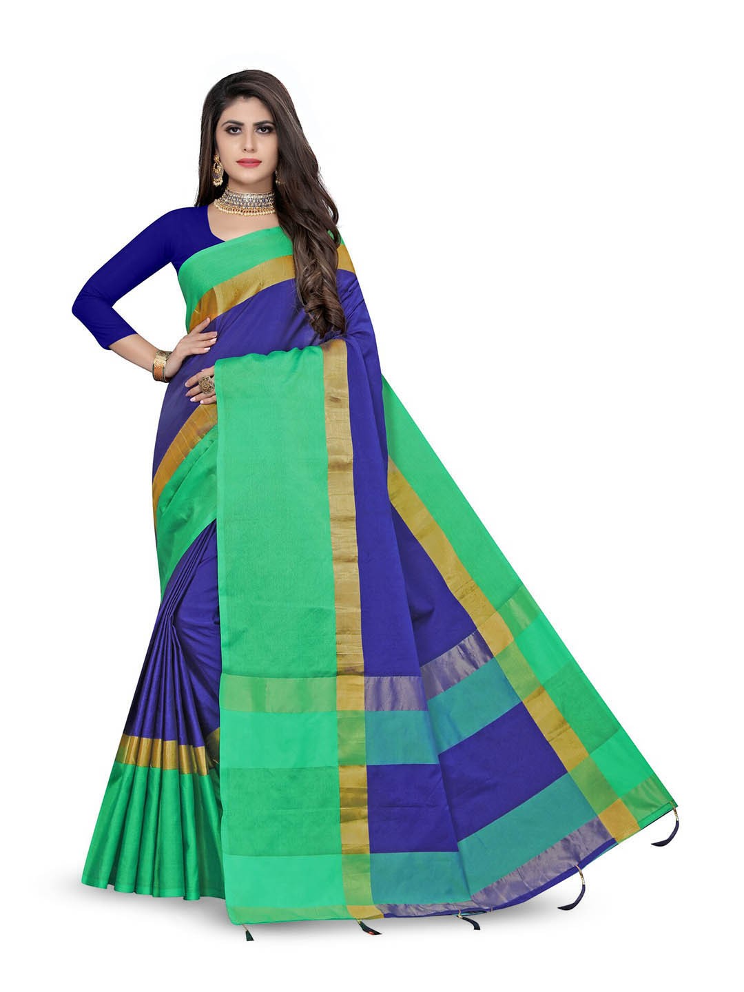 

Rujave Pure Silk Banarasi Saree, Blue