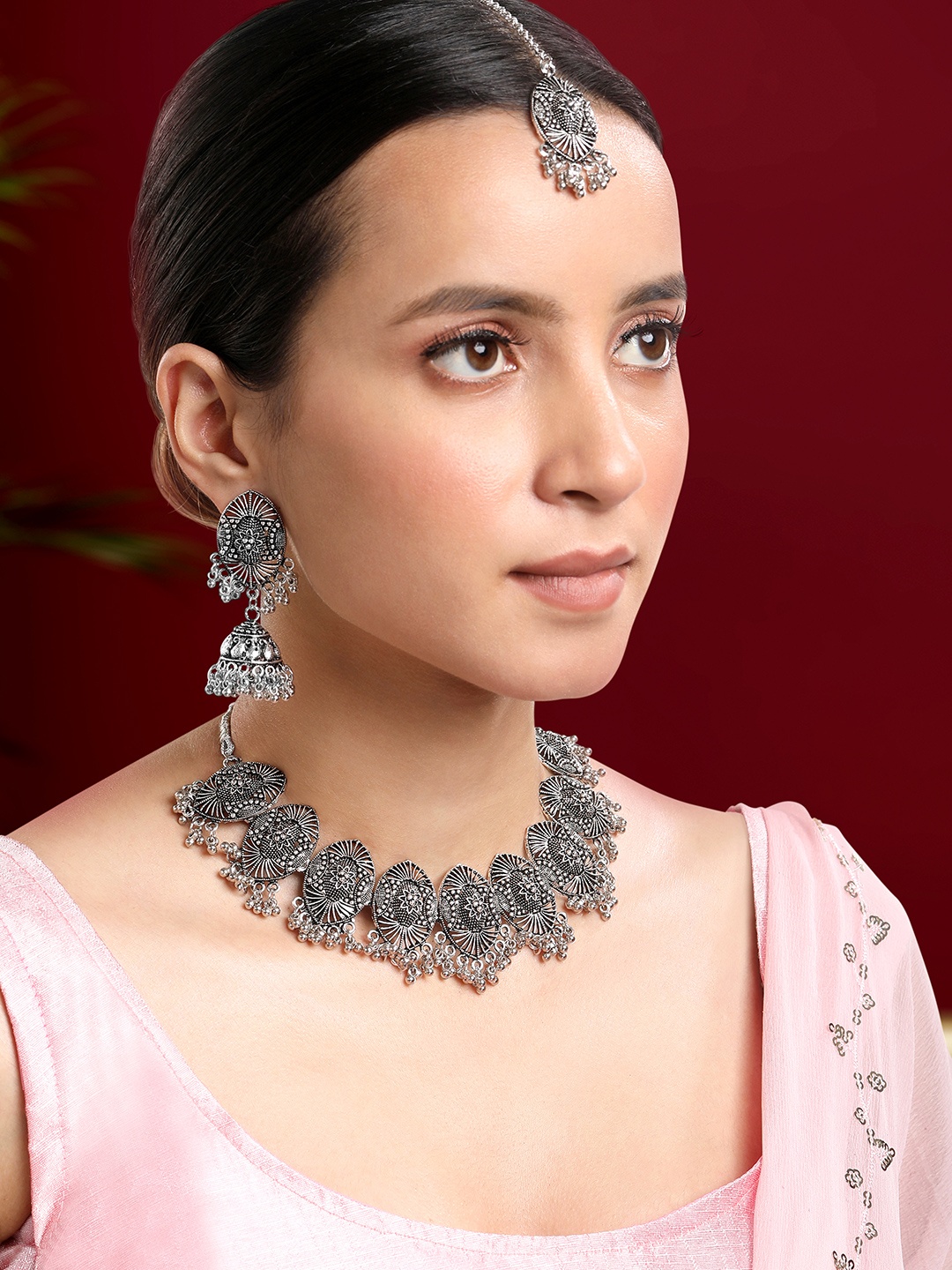 

Peora Silver-Plated Beaded Jewellery Set