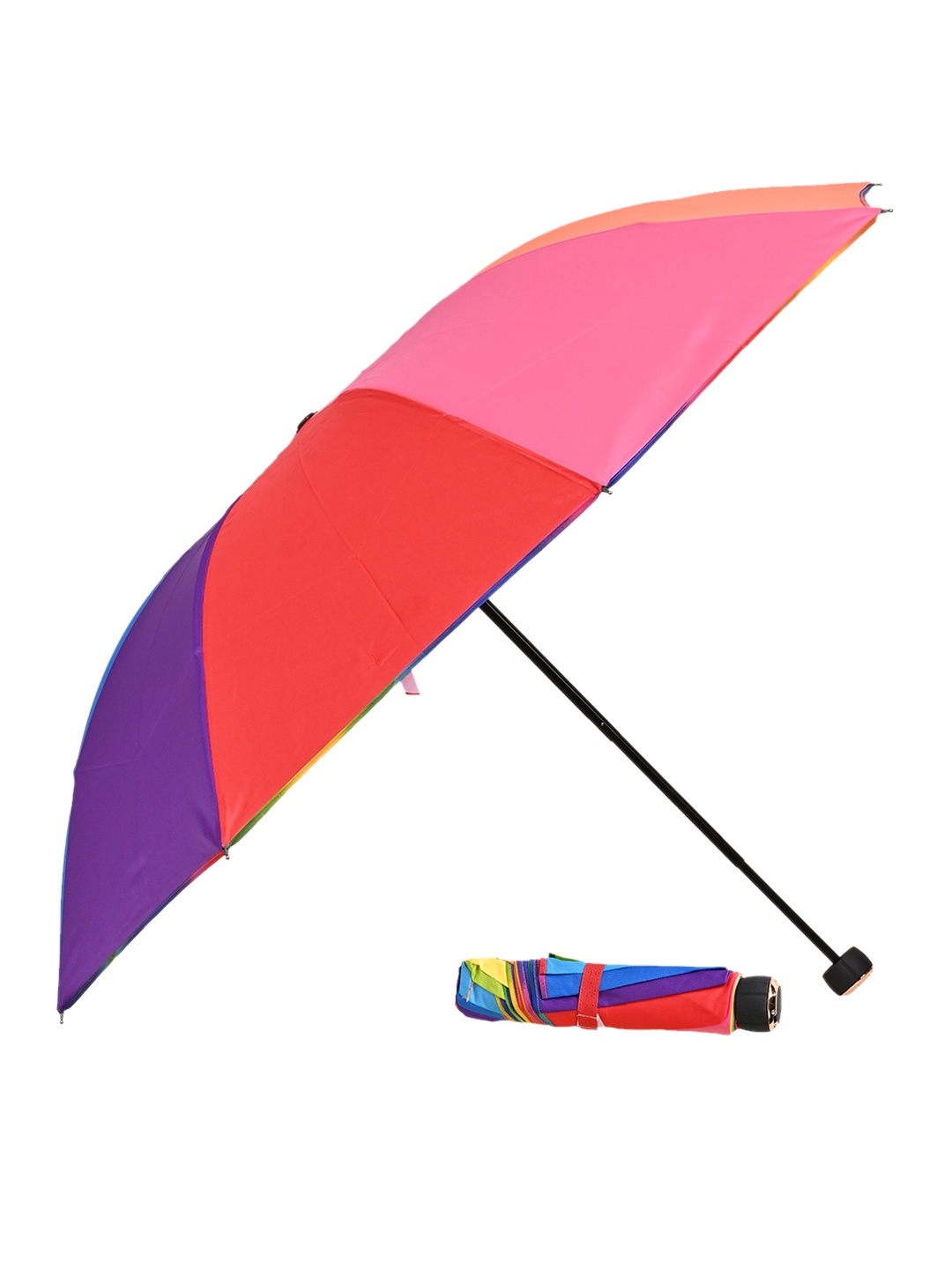LOOM LEGACY Colourblocked 3 Fold Umbrella, Pink