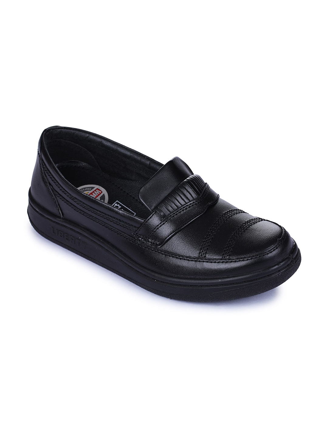 

Liberty Men Textured Leather Formal Loafers, Black