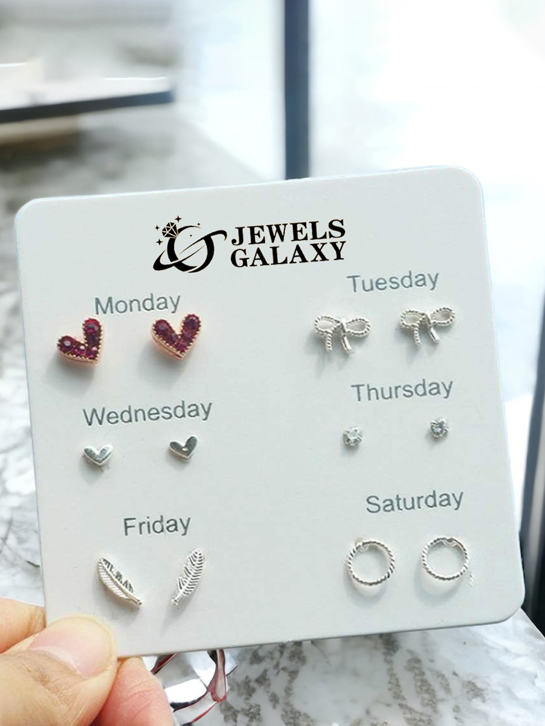 

Jewels Galaxy Contemporary Studs Earrings, Multi