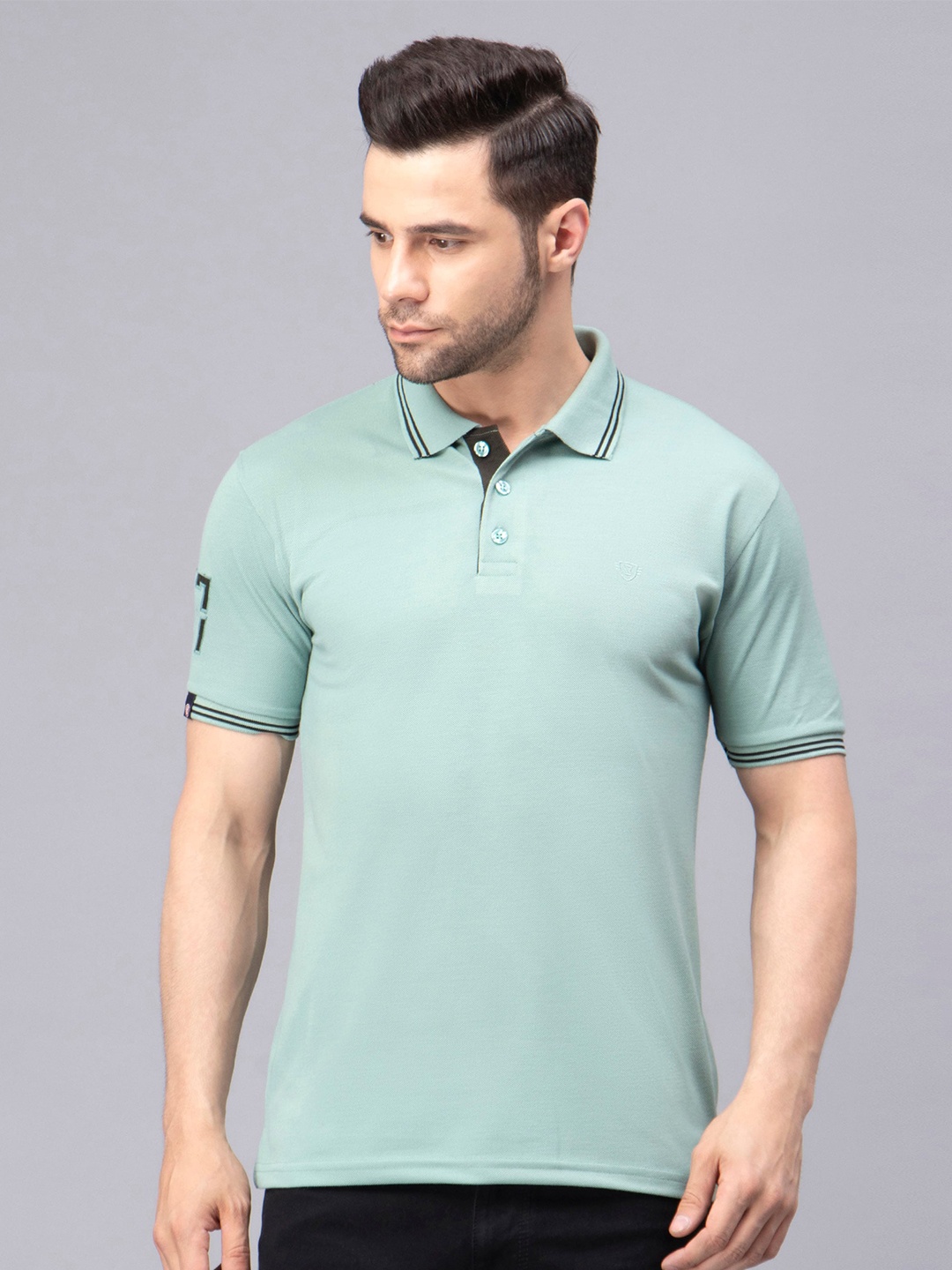 

WE PERFECT Polo Collar Short Sleeves Regular Fit T-shirt, Green