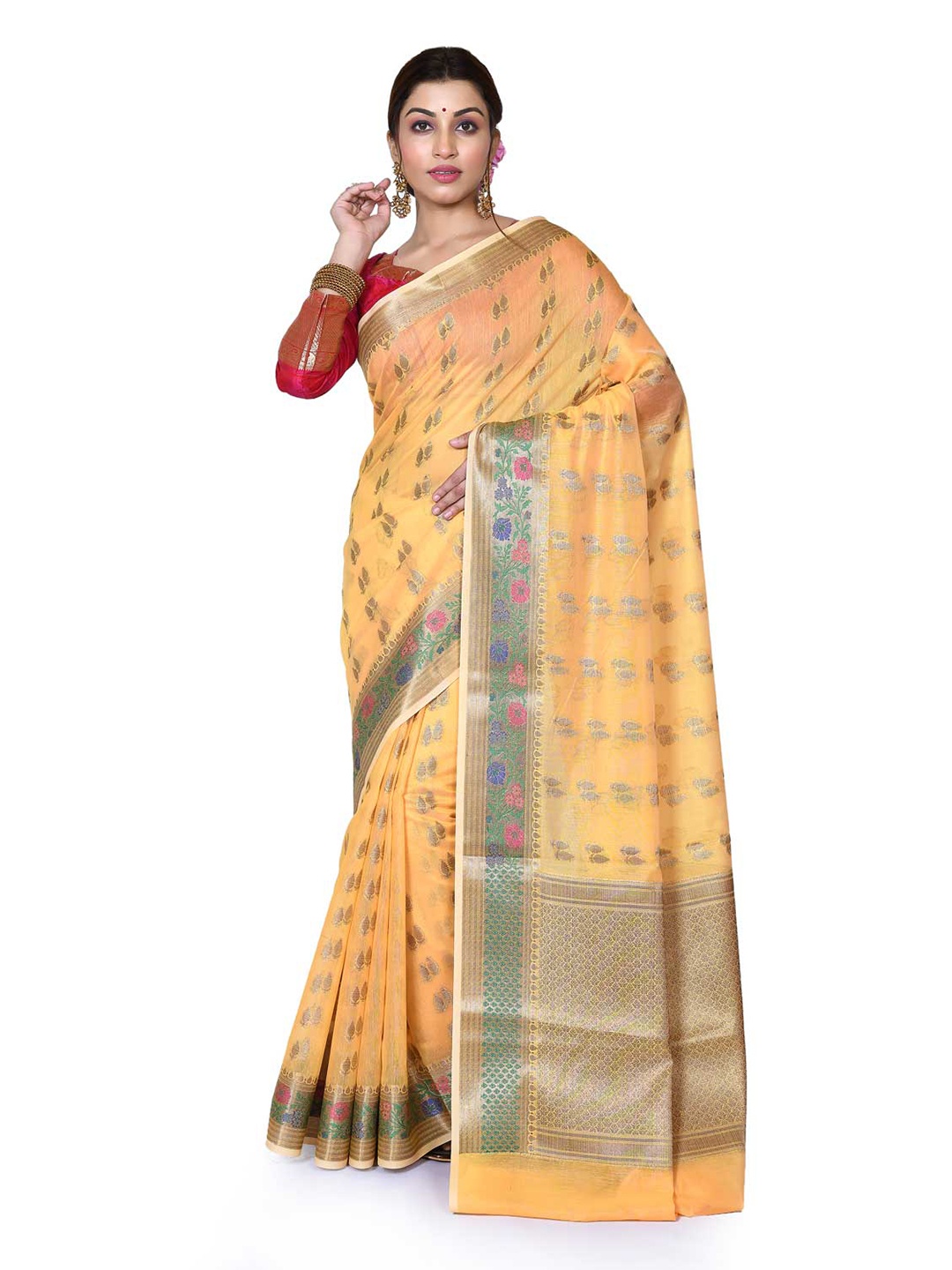 

Rasm by Muskaan Woven Design Banarasi Saree, Yellow