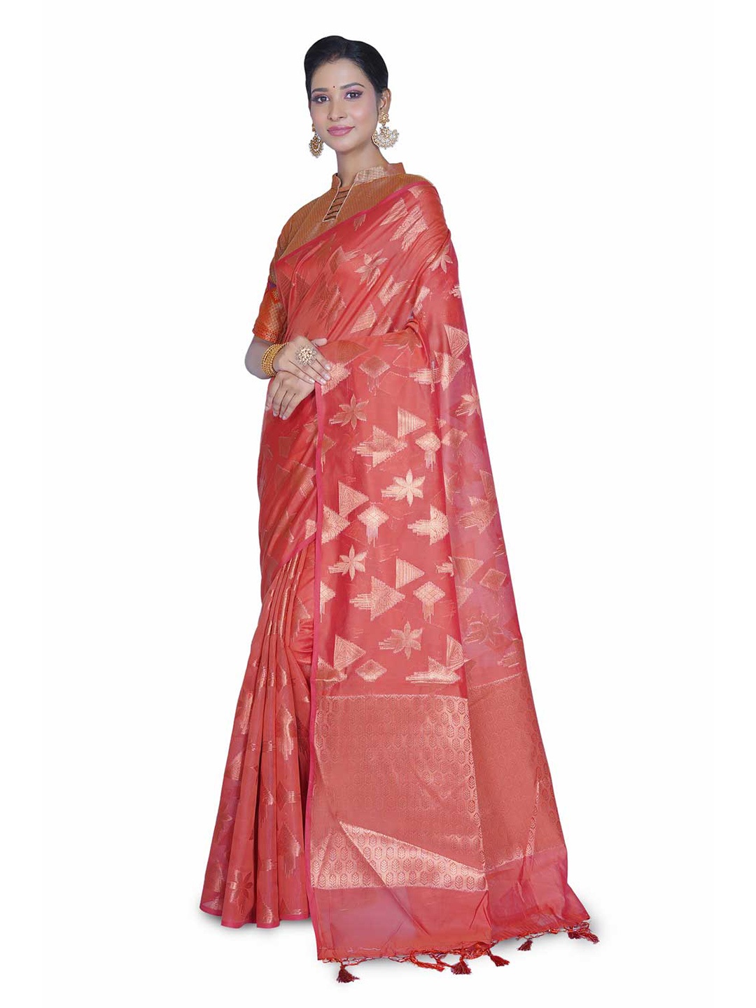 

Rasm by Muskaan Woven Design Zari Banarasi Saree, Brown