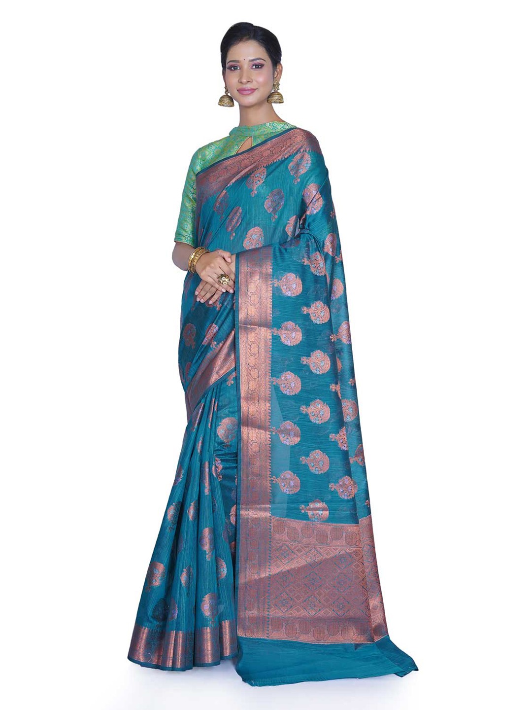 

Rasm by Muskaan Woven Design Zari Banarasi Saree, Green