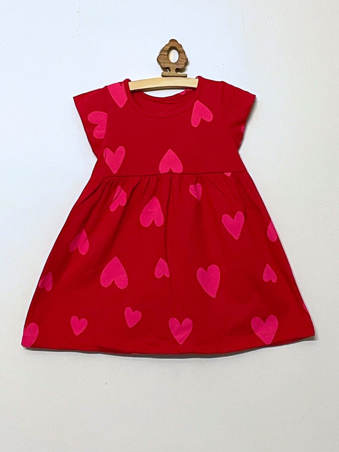 

BAESD Girls Polka Dot Printed Flared Cotton Fit & Flare Dress, Red