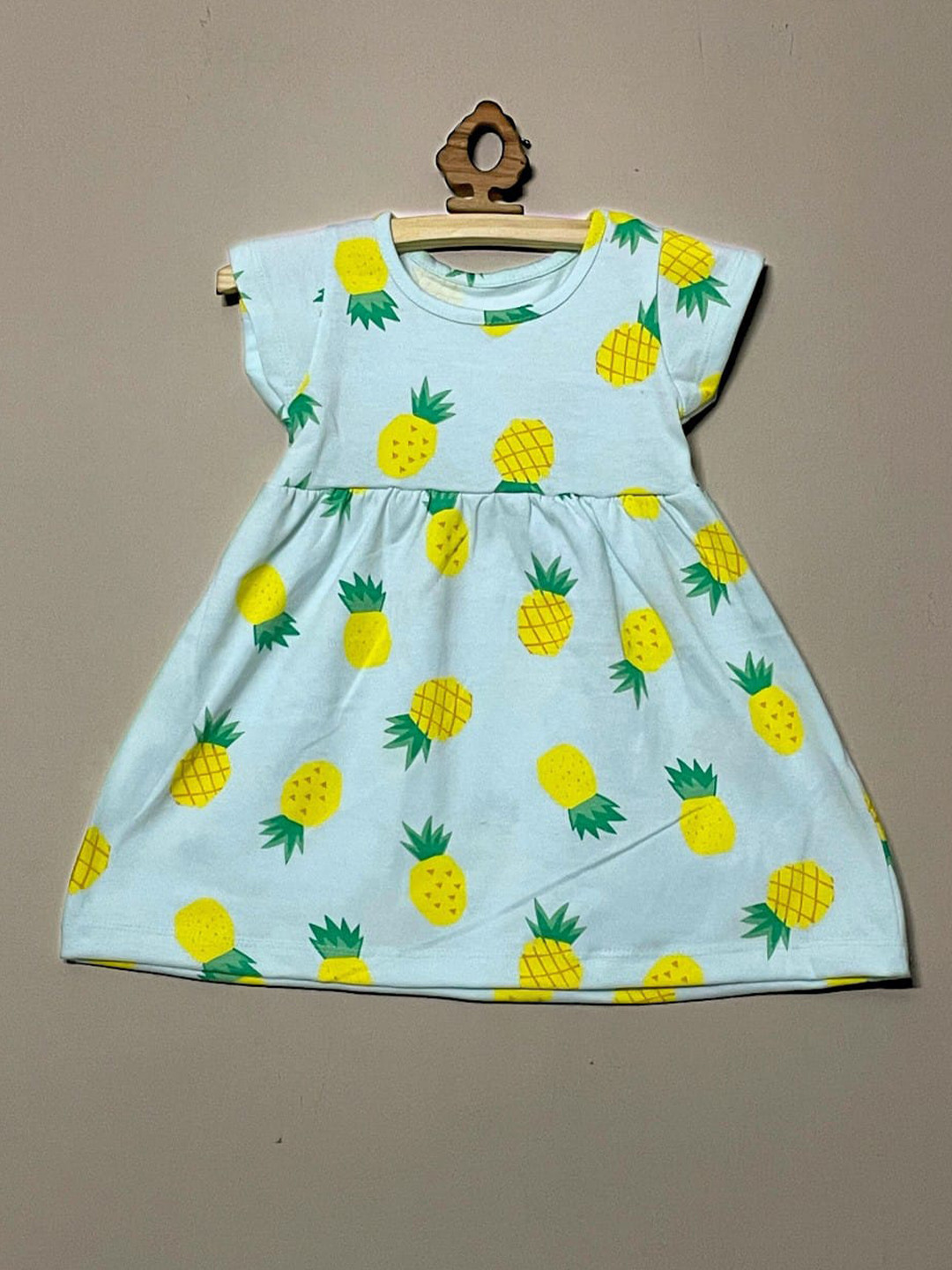 

BAESD Girls Conversational Print Round Neck Short Cap Sleeves Fit & Flare Dress, Green