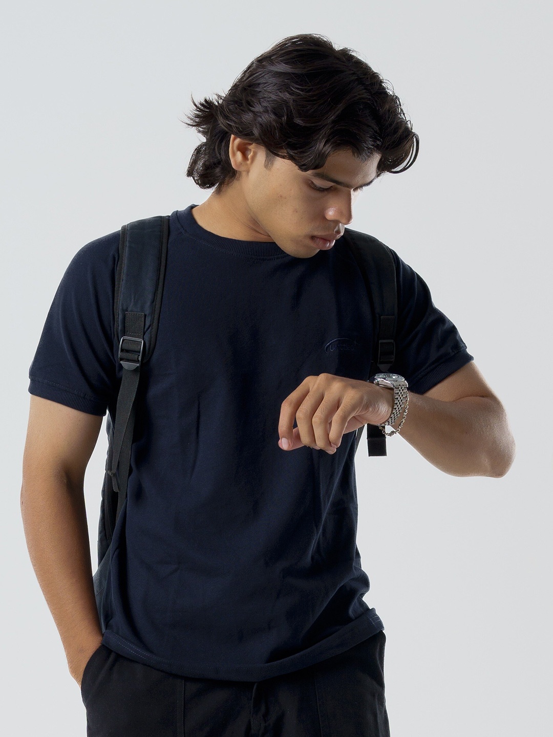 

UNTLD Slim Fit Cotton T-shirt, Navy blue