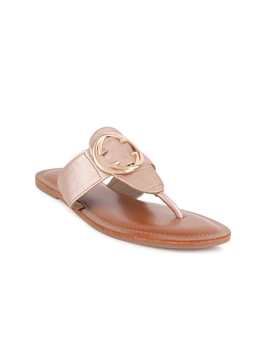 

Anouk Buckle Detailed T-Strap Flats, Rose