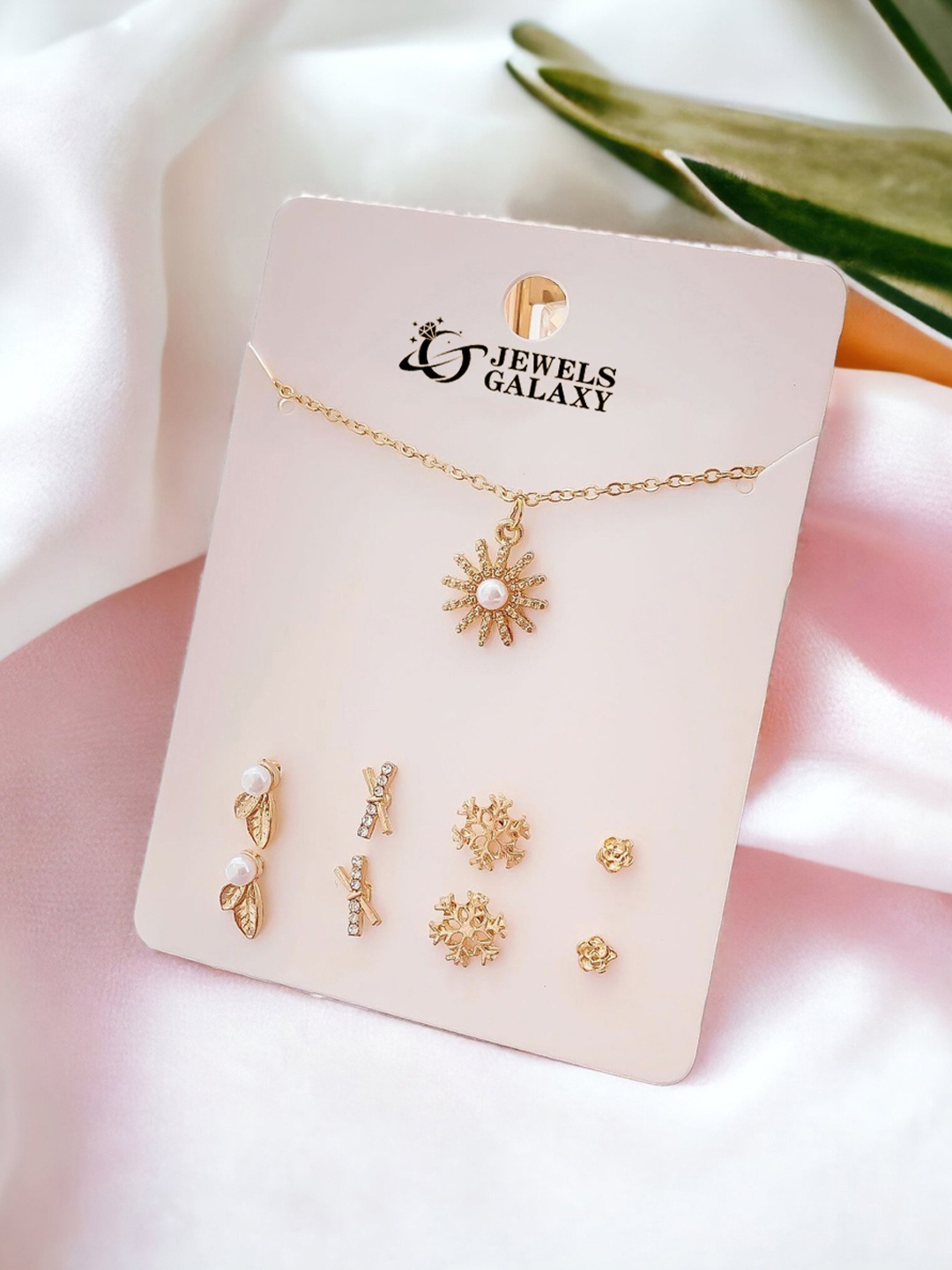 

Jewels Galaxy Gold Plated Stone-Studded Jewellery Set