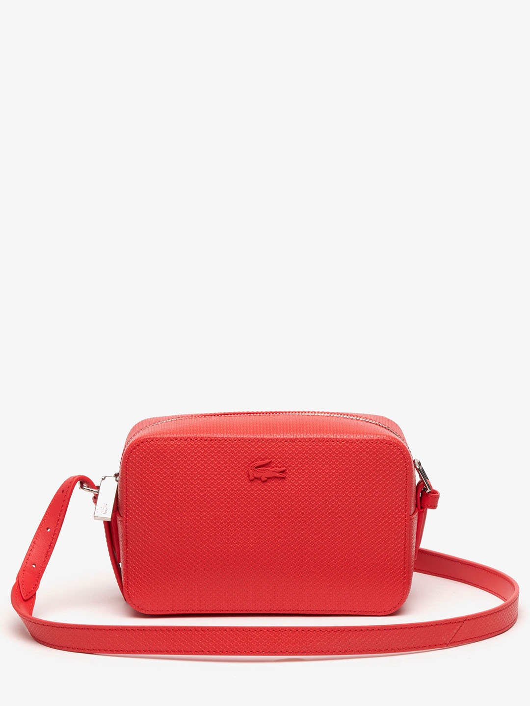 

Lacoste Leather Structured Sling Bag, Red