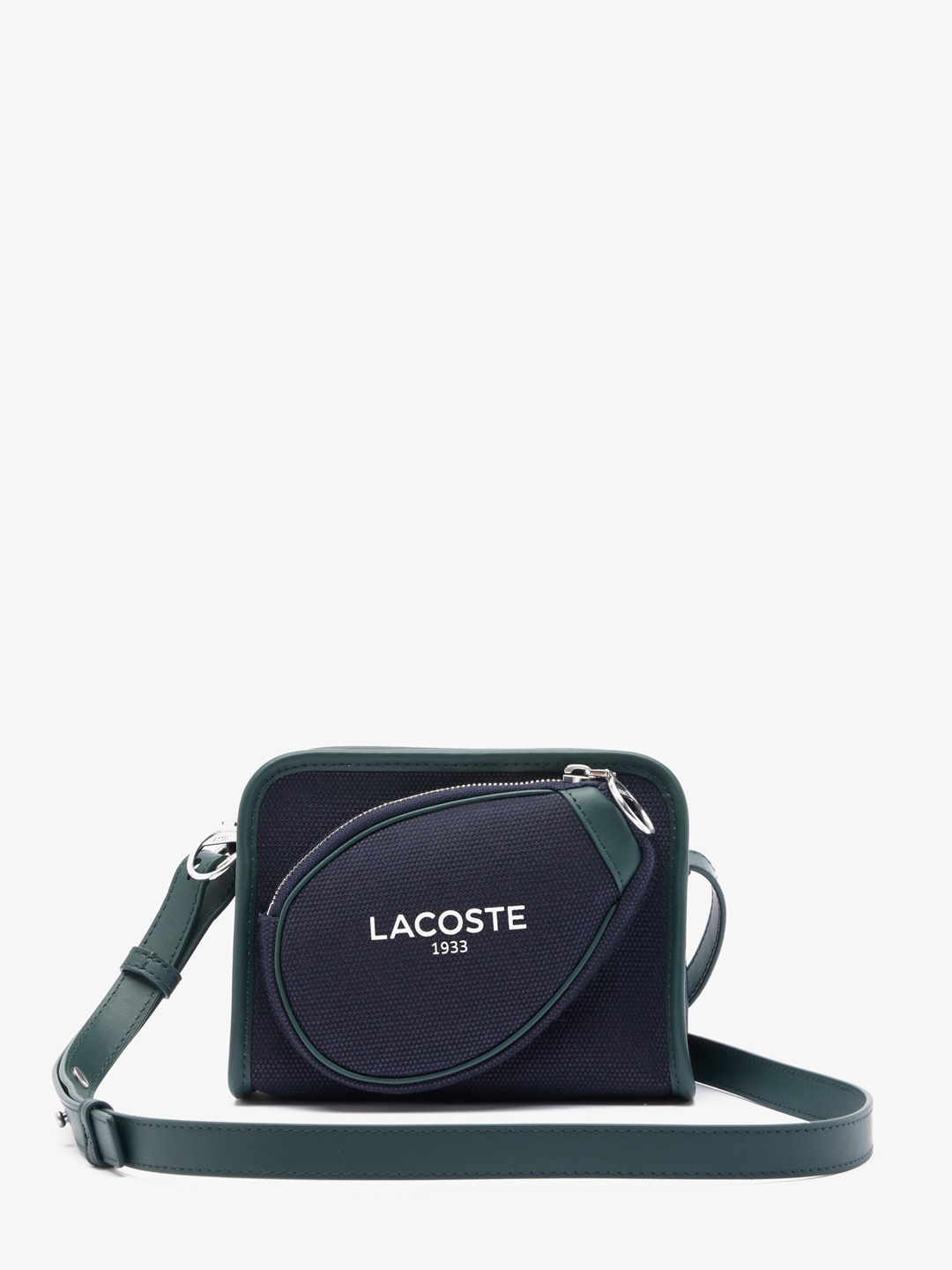 

Lacoste Women Textured Structured Sling Bag, Blue