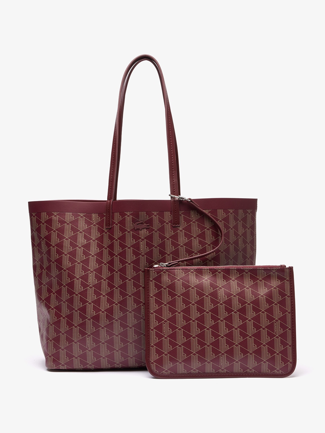 

Lacoste Printed Structured Shoulder Bag, Red