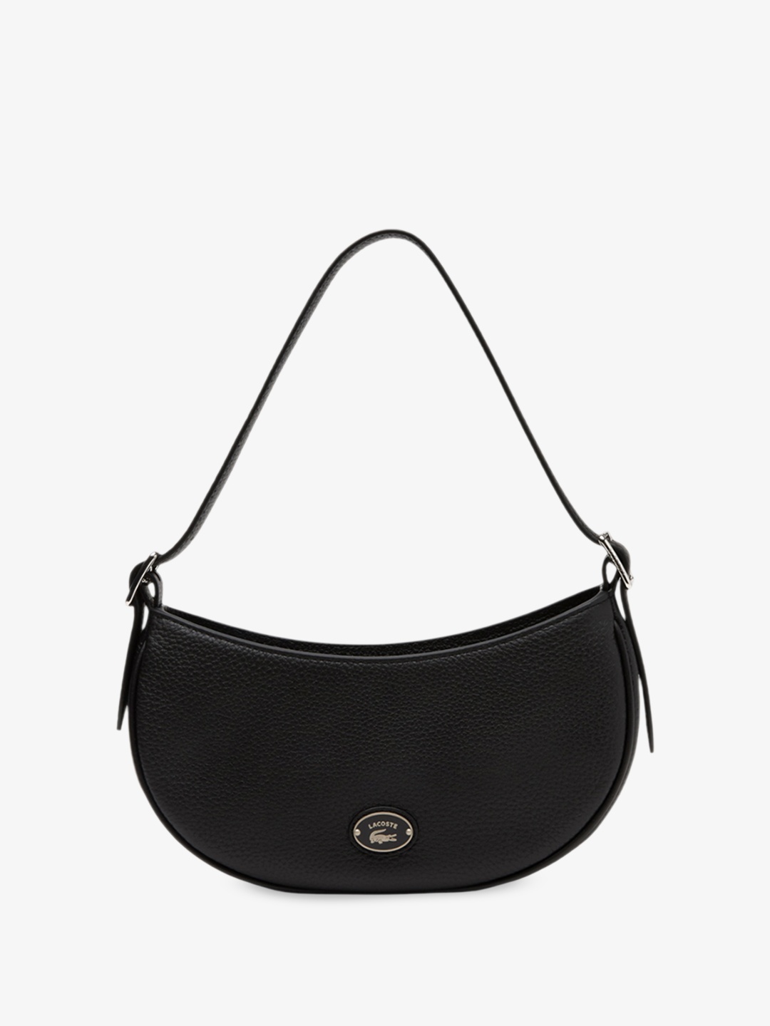 

Lacoste Leather Structured Hobo Bag, Black