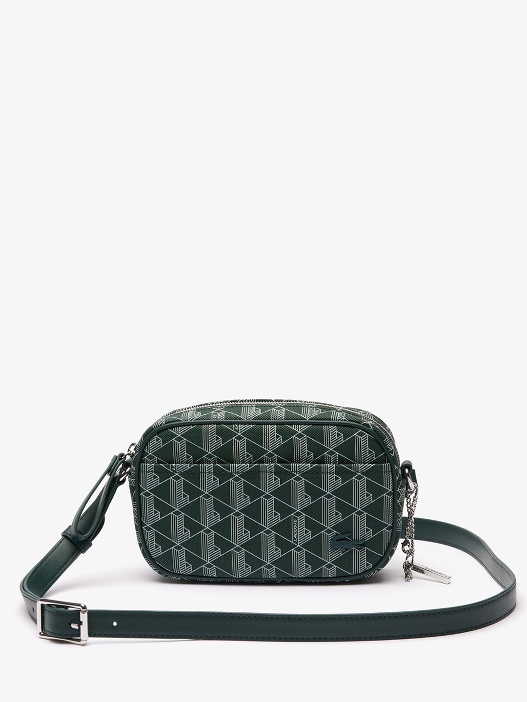 

Lacoste Women Geometric Printed Miniature Crossbody Bag, Green