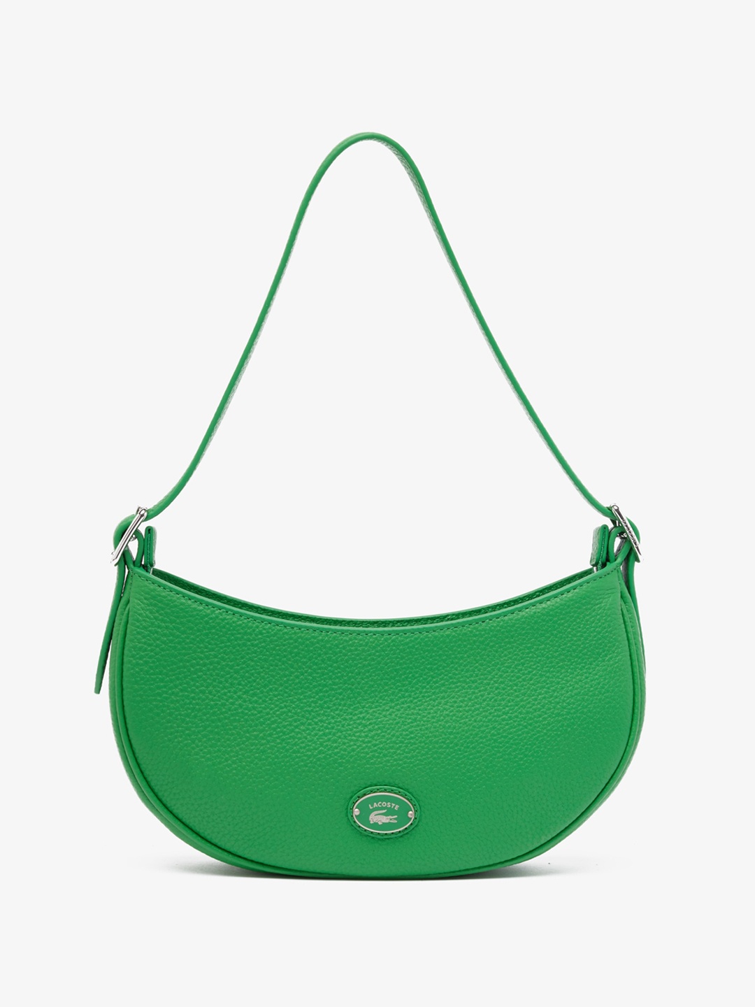

Lacoste Textured Leather Half Moon Hobo Bag, Green