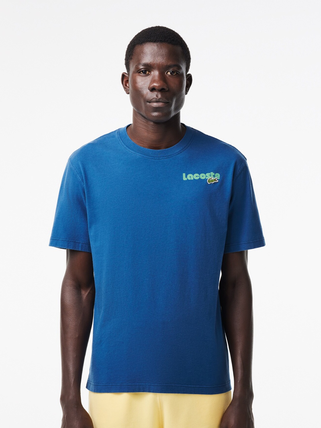 

Lacoste Typography Printed Cotton T-shirt, Blue