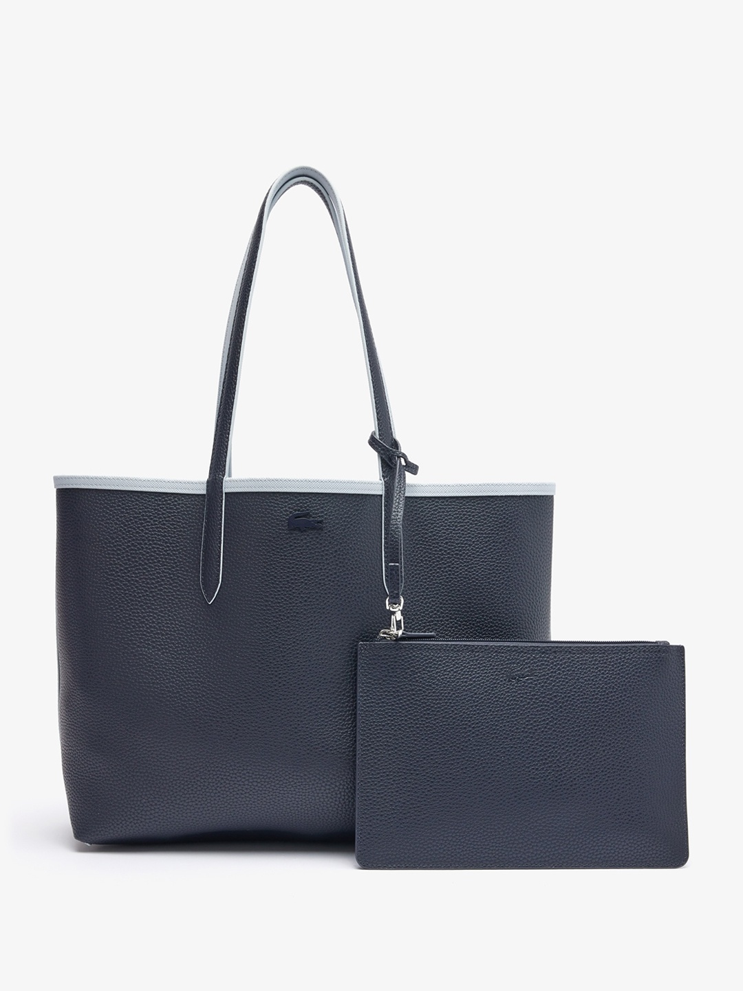 

Lacoste Textured Strutured Reversible Oversized Shoulder Bag, Navy blue