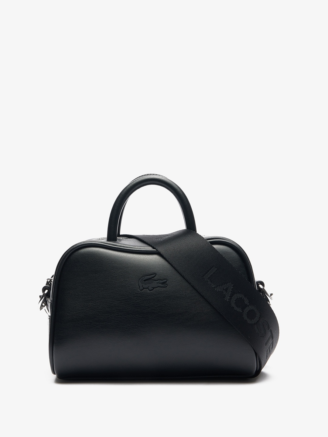 

Lacoste Textured Structured Handheld Bag, Black