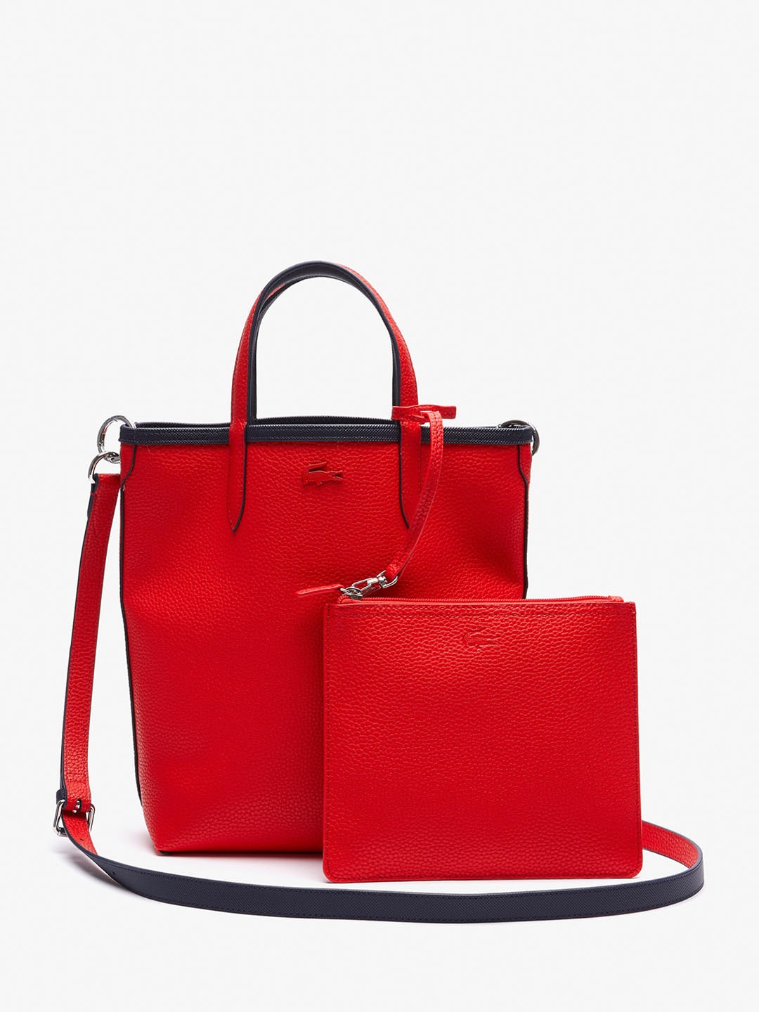 

Lacoste Reversible Structured Tote Bag with Pouch, Red