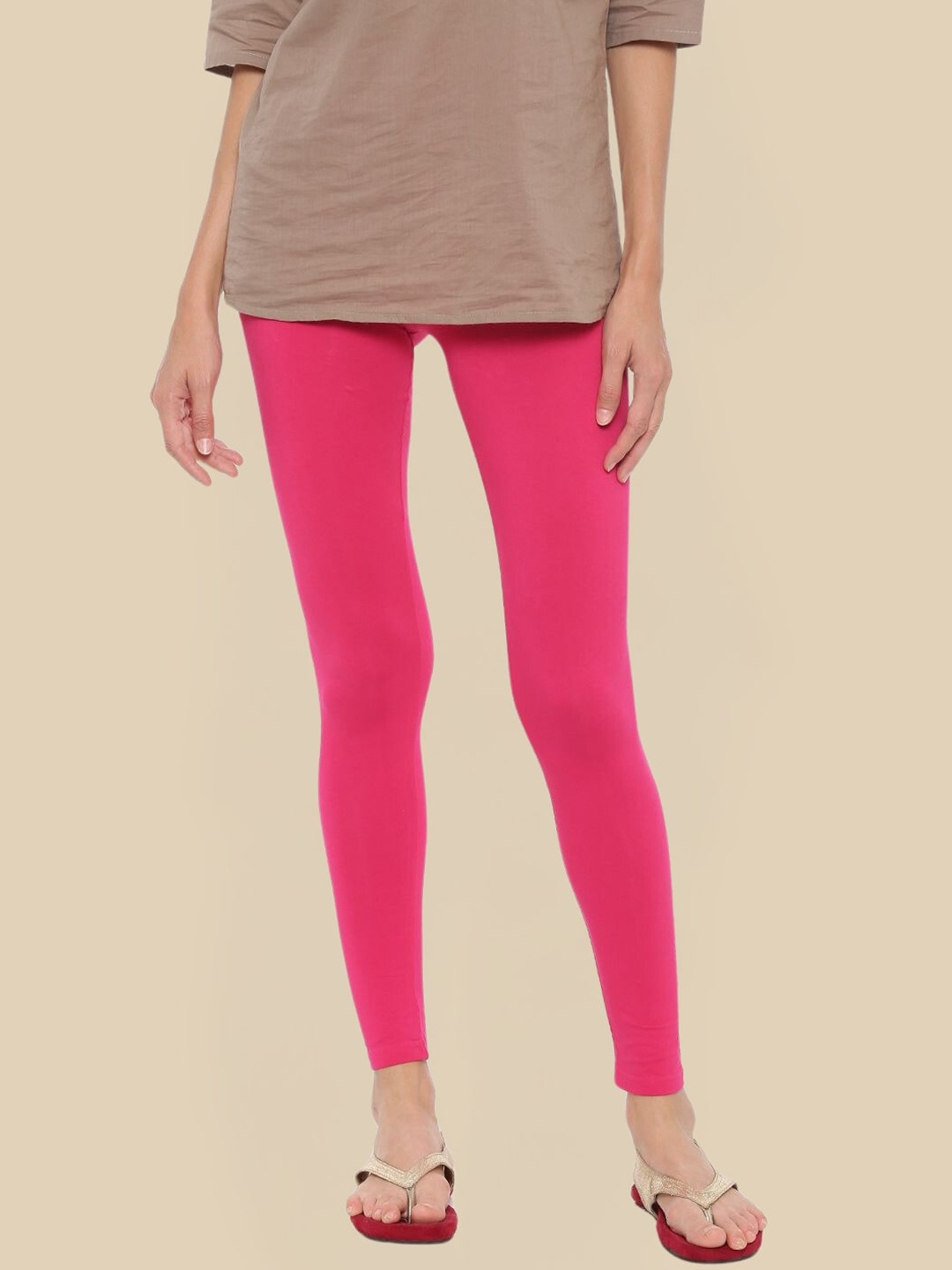 

De Moza Slim-Fit Cotton Ankle-Length Leggings, Fuchsia