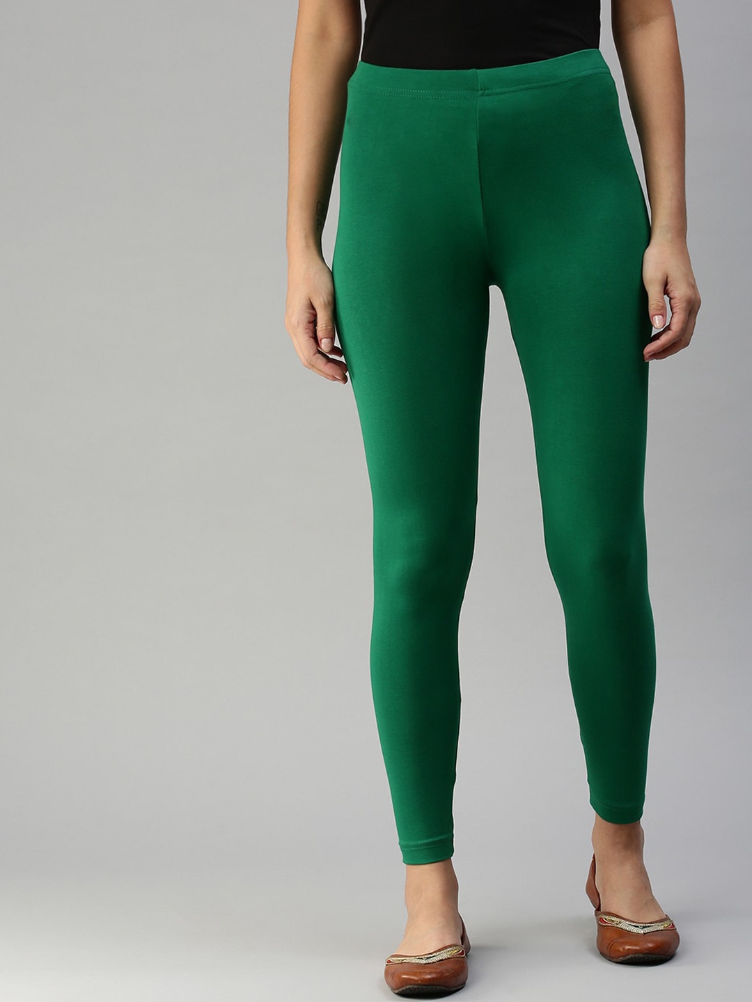 

De Moza Slim-Fit Cotton Ankle-Length Leggings, Green