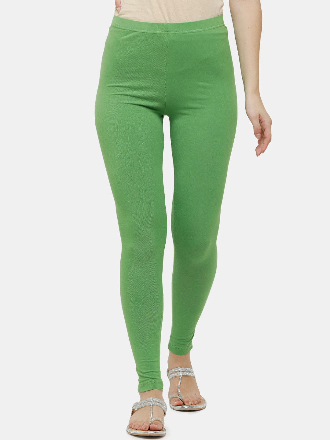 

De Moza Slim-Fit Cotton Ankle-Length Leggings, Green