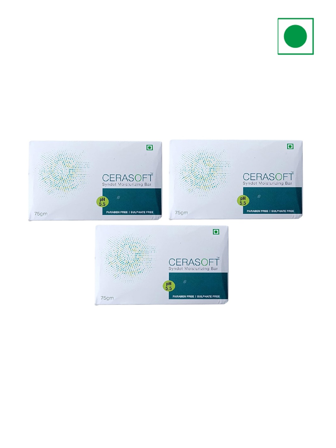 

RAASO Set Of 3 Cerasoft Moisturizing Syndet Bar - 75 gm Each, White
