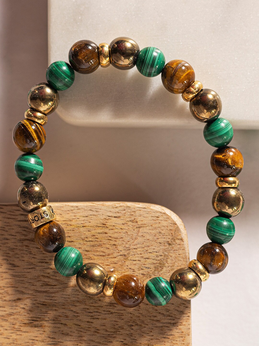 

Stone Story By Shruti Sterling Silver Garnet Rhodium-Plated Wraparound Bracelet