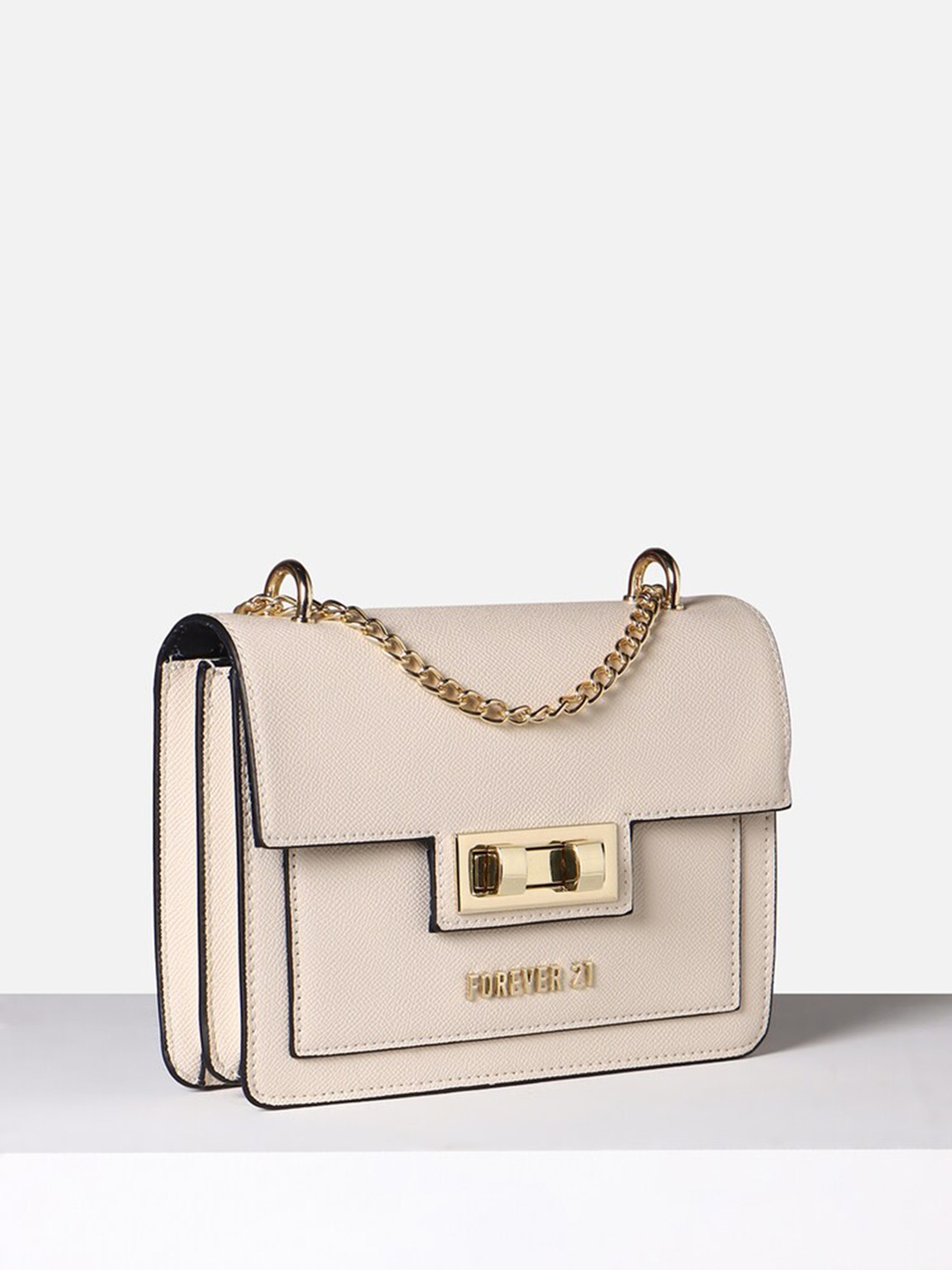 

FOREVER 21 Structured Sling Bag, Cream