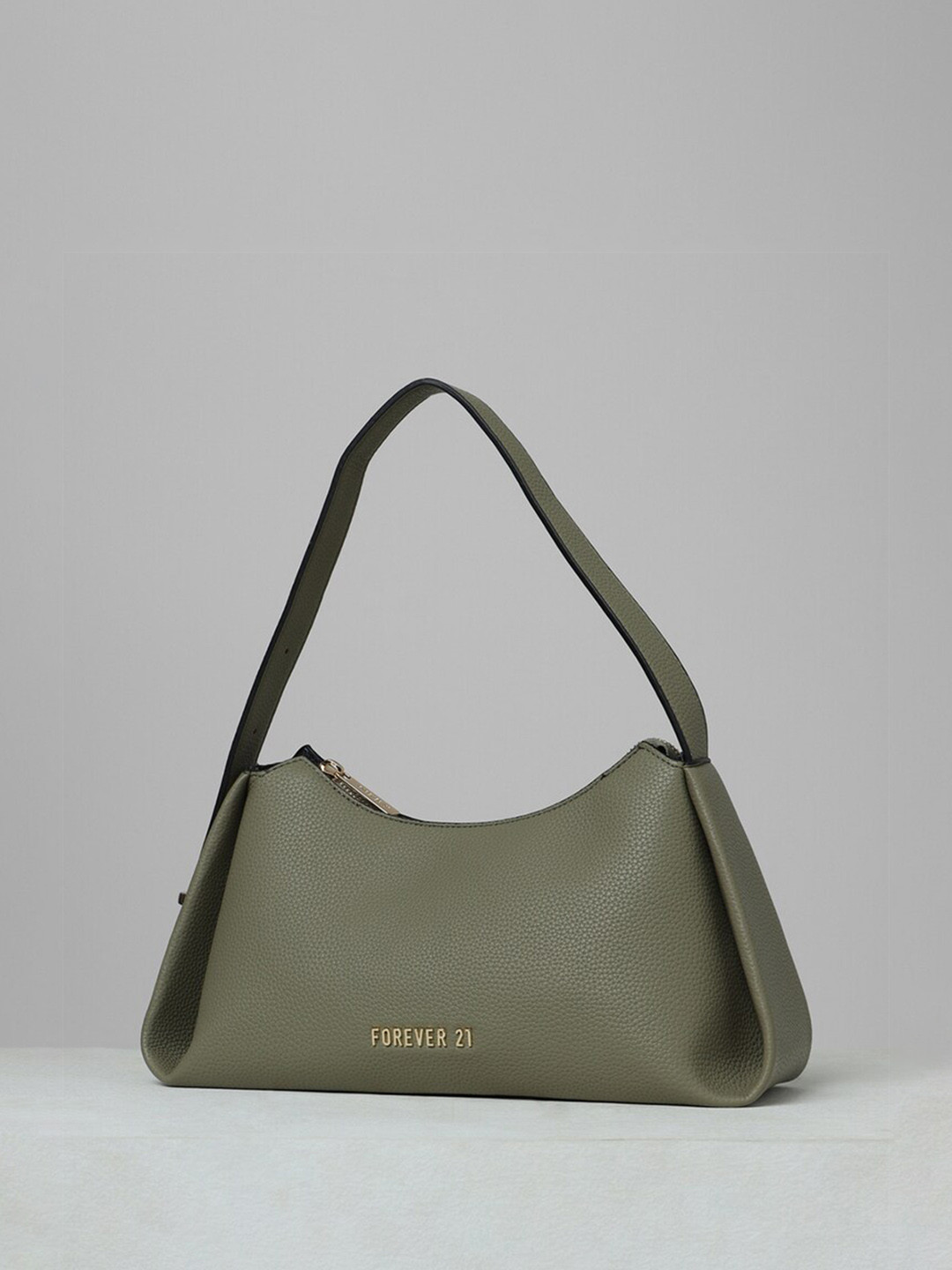 

FOREVER 21 Textured Baguette Shoulder Bag, Olive