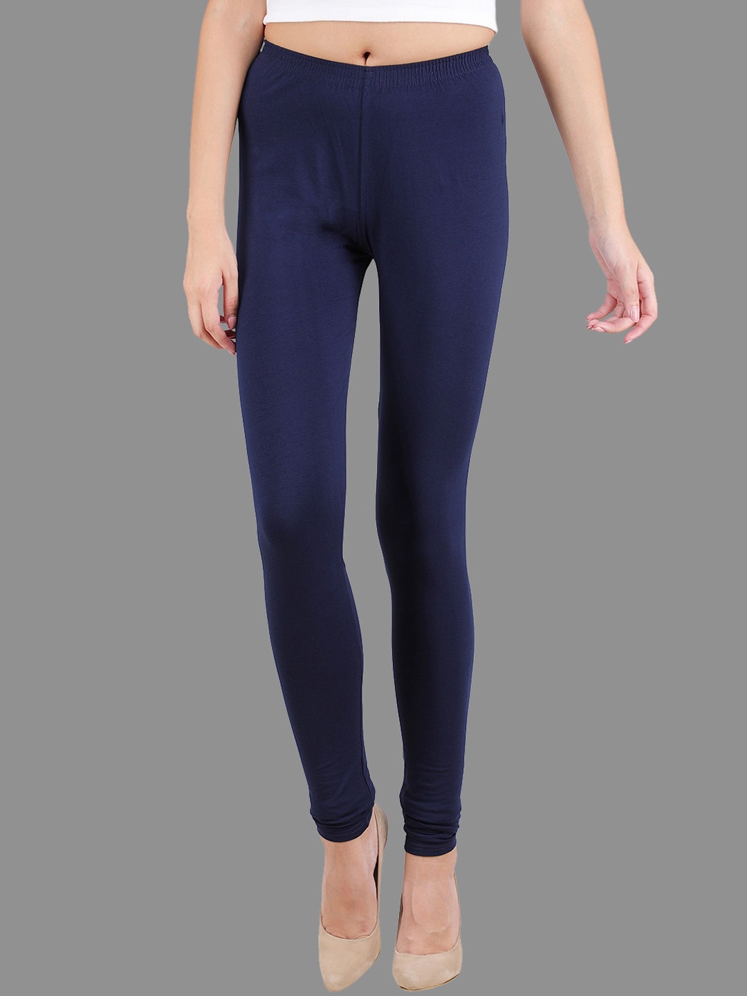 

FFU Women Mid-Rise Churidar-Leggings, Blue
