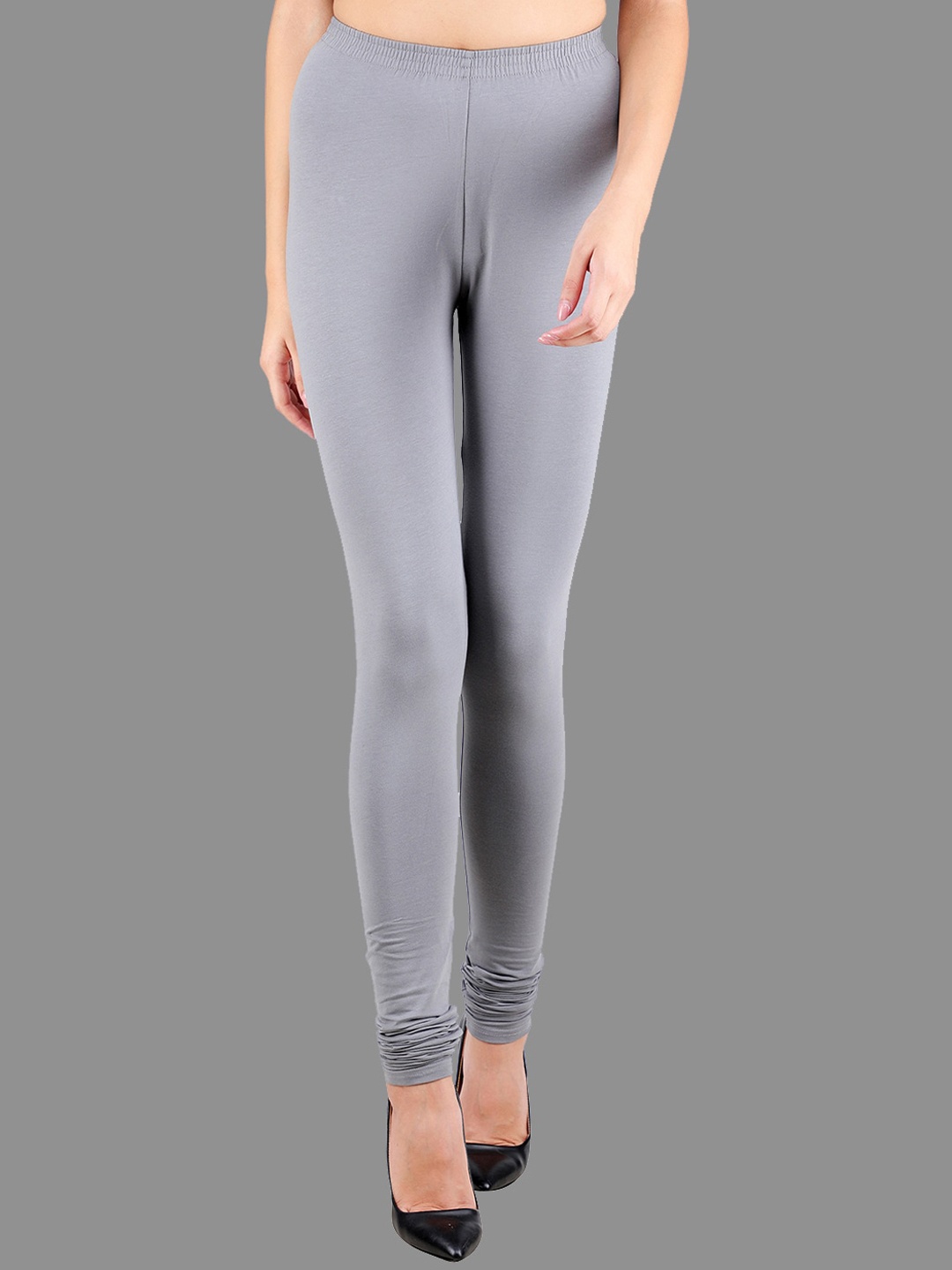 

FFU Women Mid-Rise Churidar-Leggings, Grey