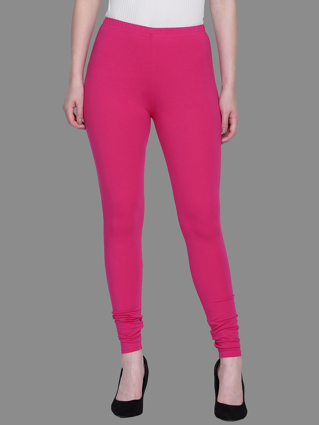 

FFU Slim Fit Mid-Rise Churidar-Length Leggings, Magenta