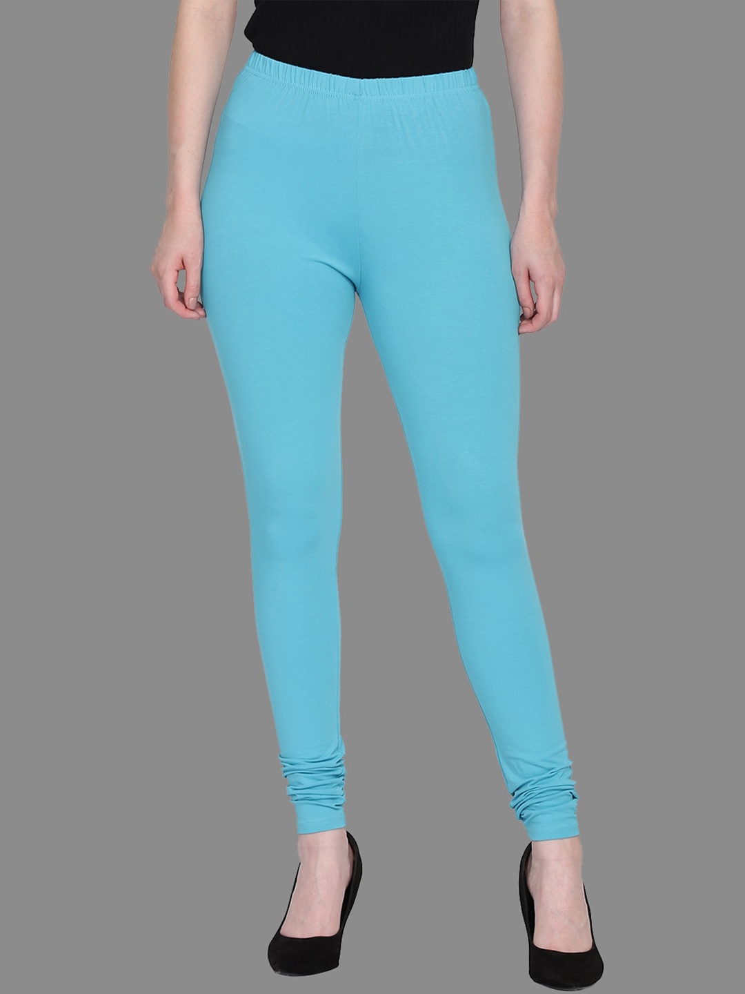 

FFU Slim Fit Mid-Rise Churidar-Length Leggings, Sea green