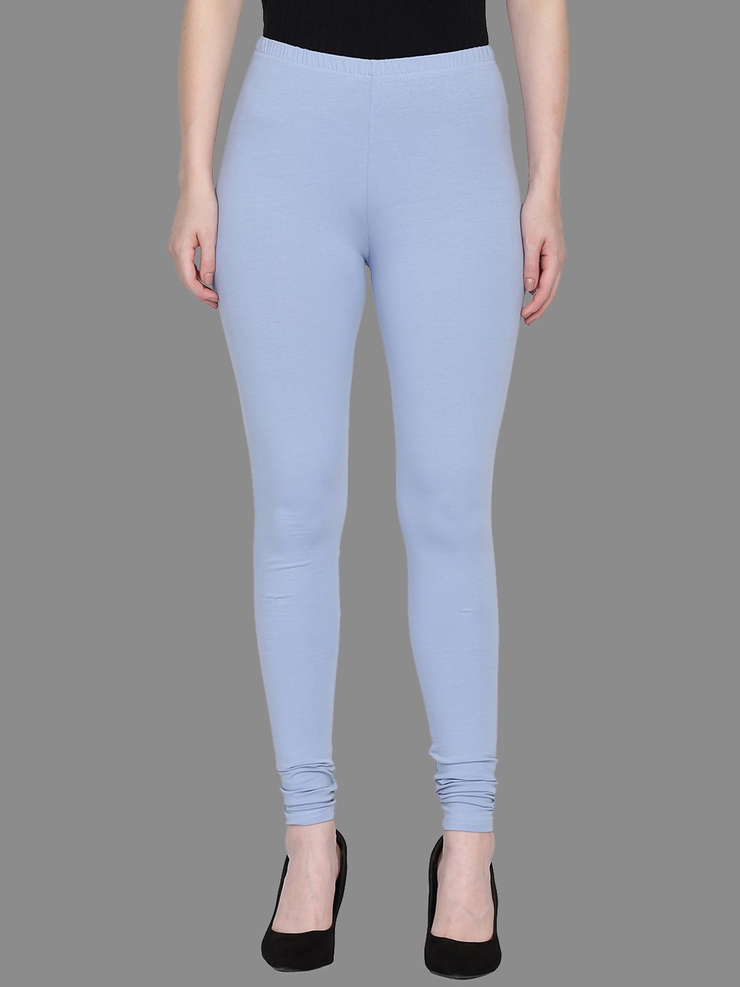 

FFU Slim Fit Mid-Rise Churidar-Length Leggings, Blue