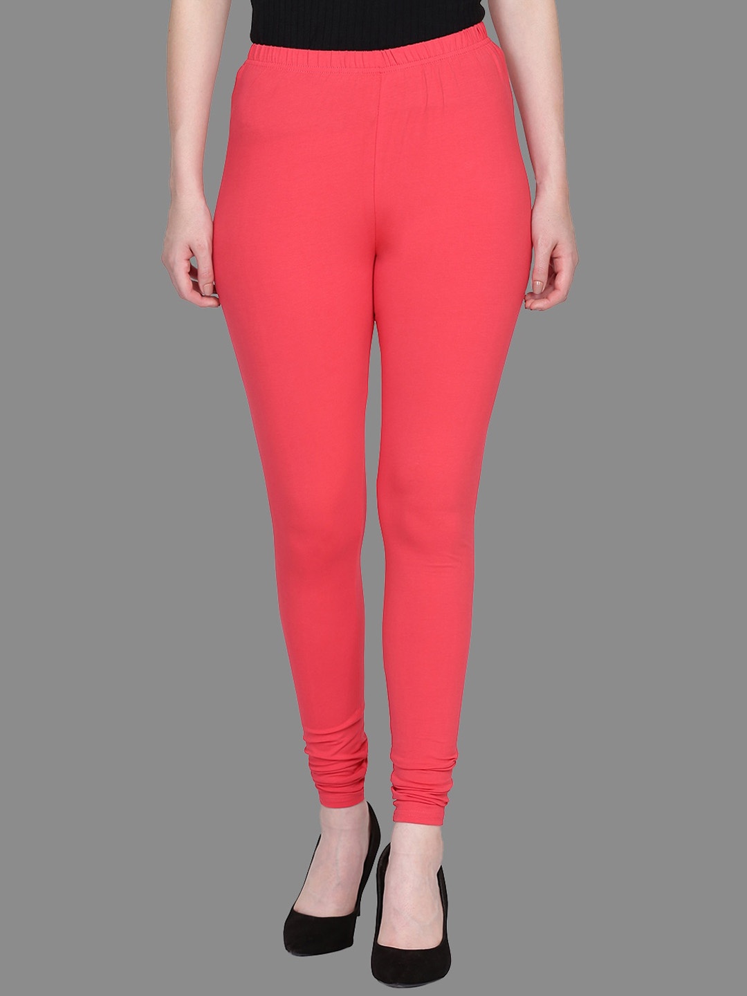 

FFU Slim Fit Mid-Rise Churidar Length Leggings, Pink