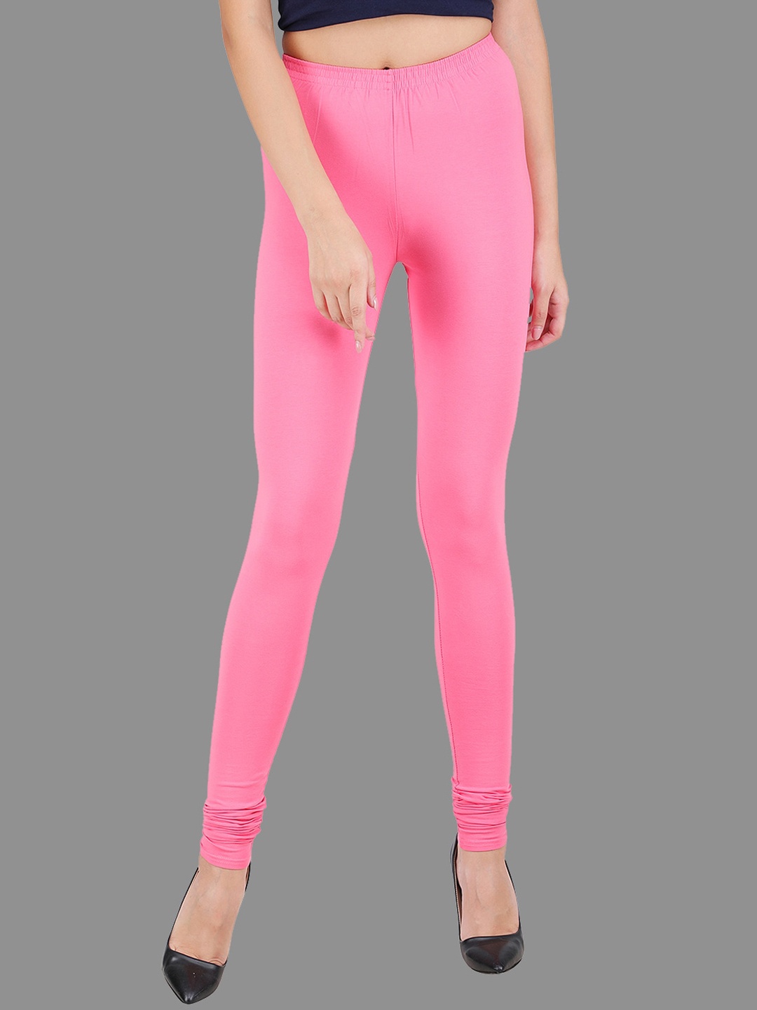 

FFU Slim Fit Mid-Rise Churidar-Length Leggings, Rose