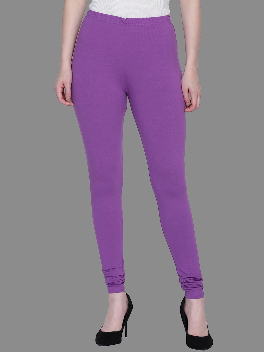 

FFU Slim Fit Mid-Rise Churidar-Length Leggings, Mauve