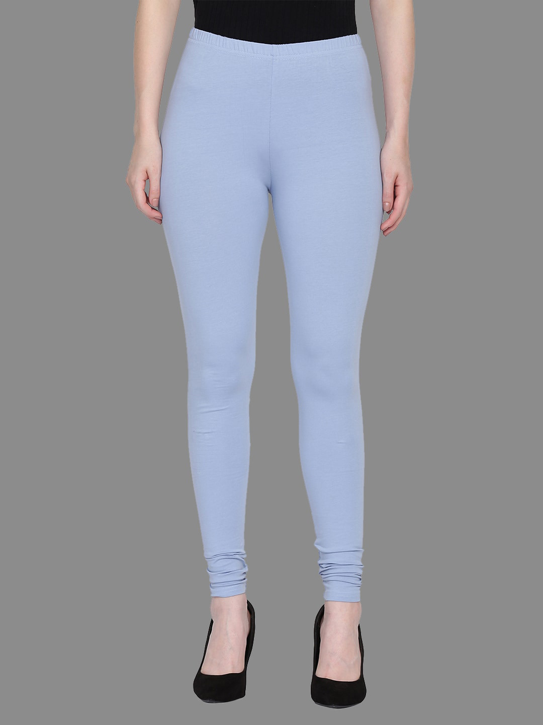 

FFU Slim Fit Mid-Rise Churidar-Length Leggings, Blue