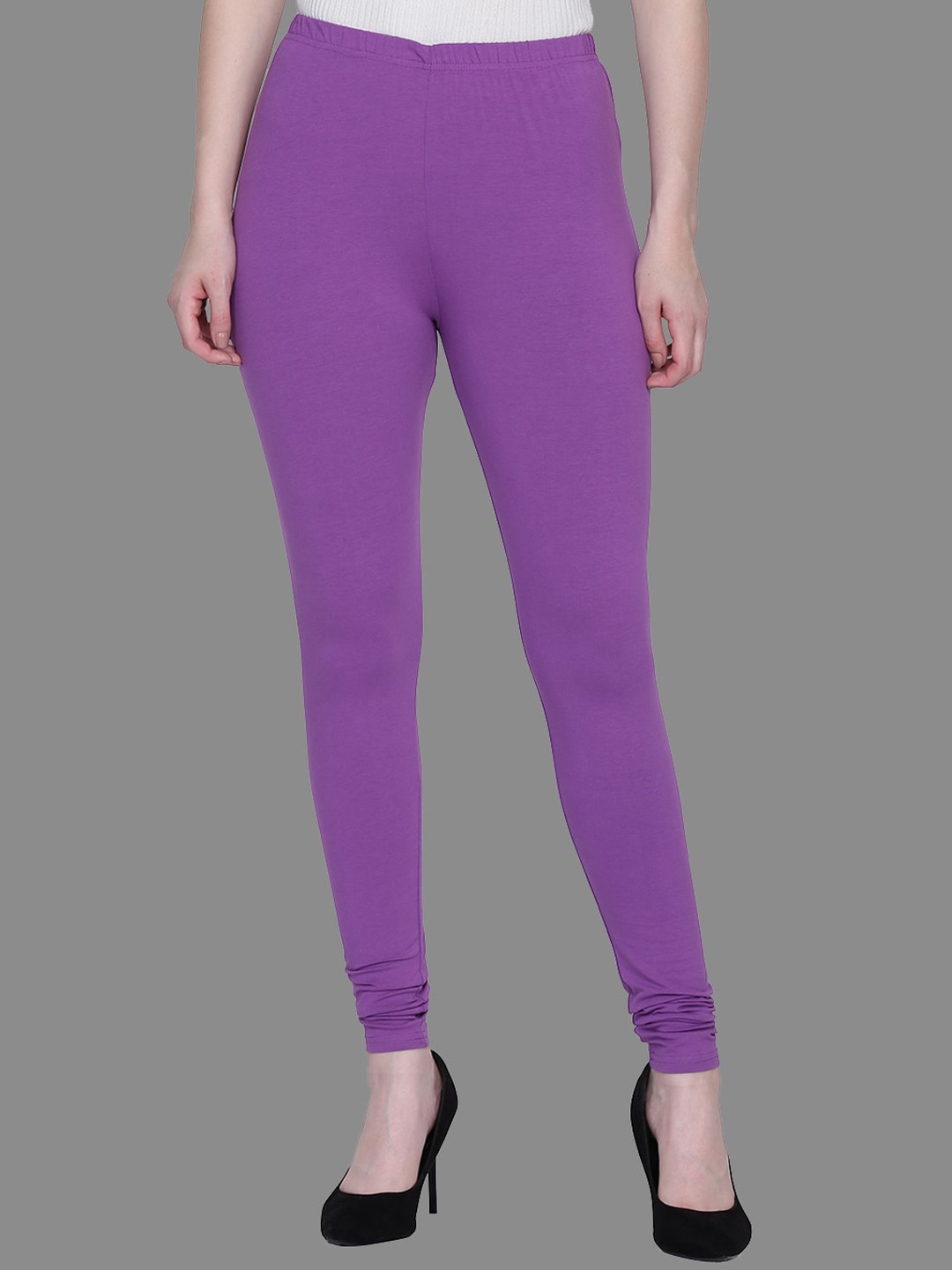 

FFU Slim Fit Mid-Rise Churidar-Length Leggings, Mauve