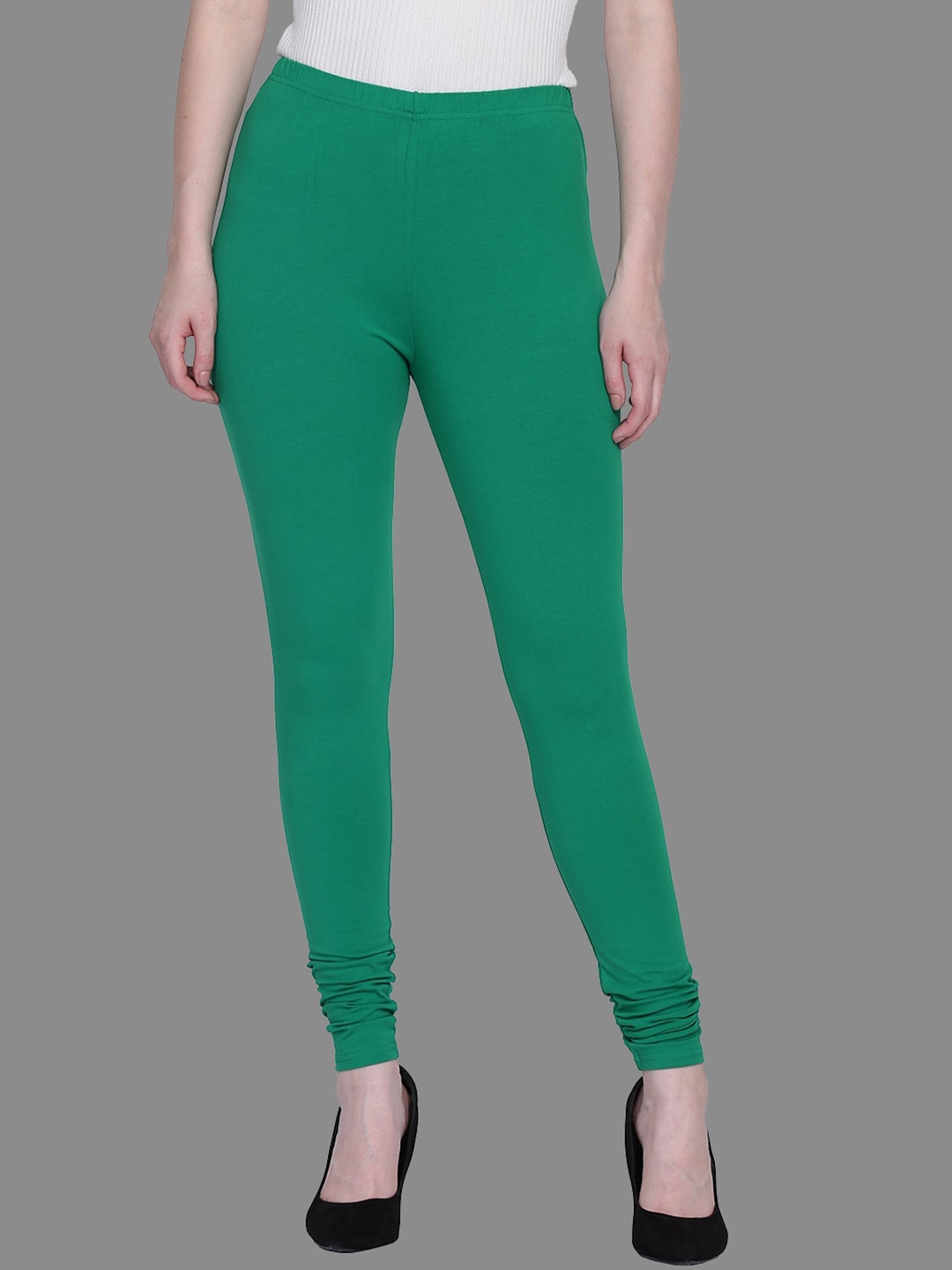 

FFU Slim Fit Mid-Rise Churidar-Length Leggings, Green