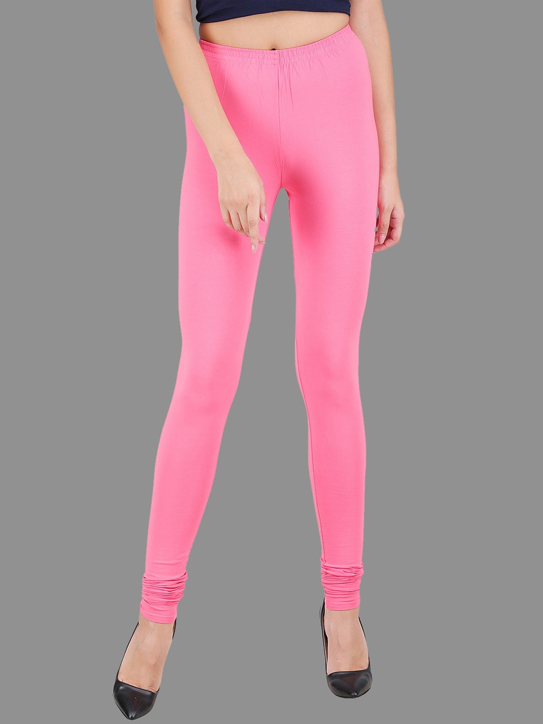 

FFU Slim Fit Mid-Rise Churidar-Length Leggings, Rose