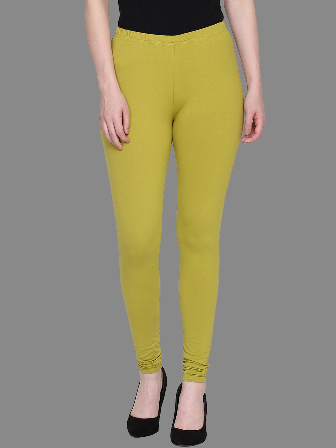 

FFU Women Mid-Rise Churidar-Legging Slip-On Leggings, Olive